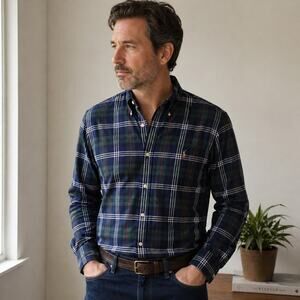 Ralph Lauren Men's Classic-Fit Shirt Size XL Plaid Embroidered Pony Office